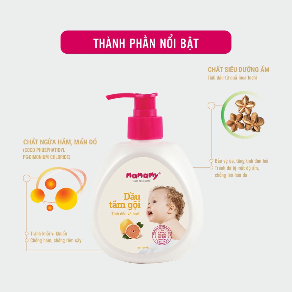 Dầu Tắm Gội Thiên Nhiên Mamamy 400ml