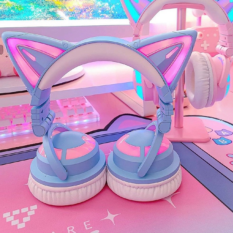 Tai nghe tai mèo YOWU cat ear headphone phiên bản Elf  Demon Dance Blue