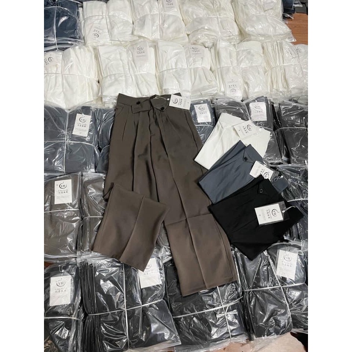 Suông cạp túi tam giác cúc quần suông lưng cao hàn quốc Quansuongcaptuitamgiac255