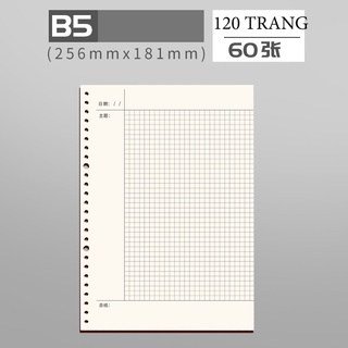 Ruột Sổ Còng Khổ giấy refill  A5 B5 A4 (Dot Grid/Caro/Line)