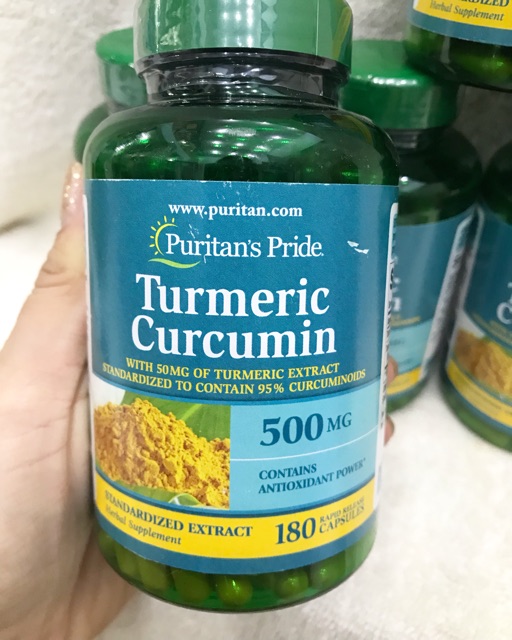 Tinh chất nghệ vàng Puritan's Pride Turmeric Curcumin 500mg hộp 180 viên.