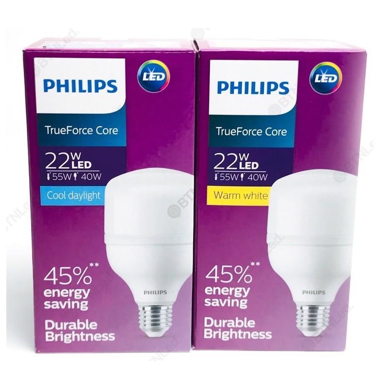 Bộ 2 Bóng đèn Philips LED TForce  22W HB E27- Ánh sáng trắng/ Ánh sáng vàng