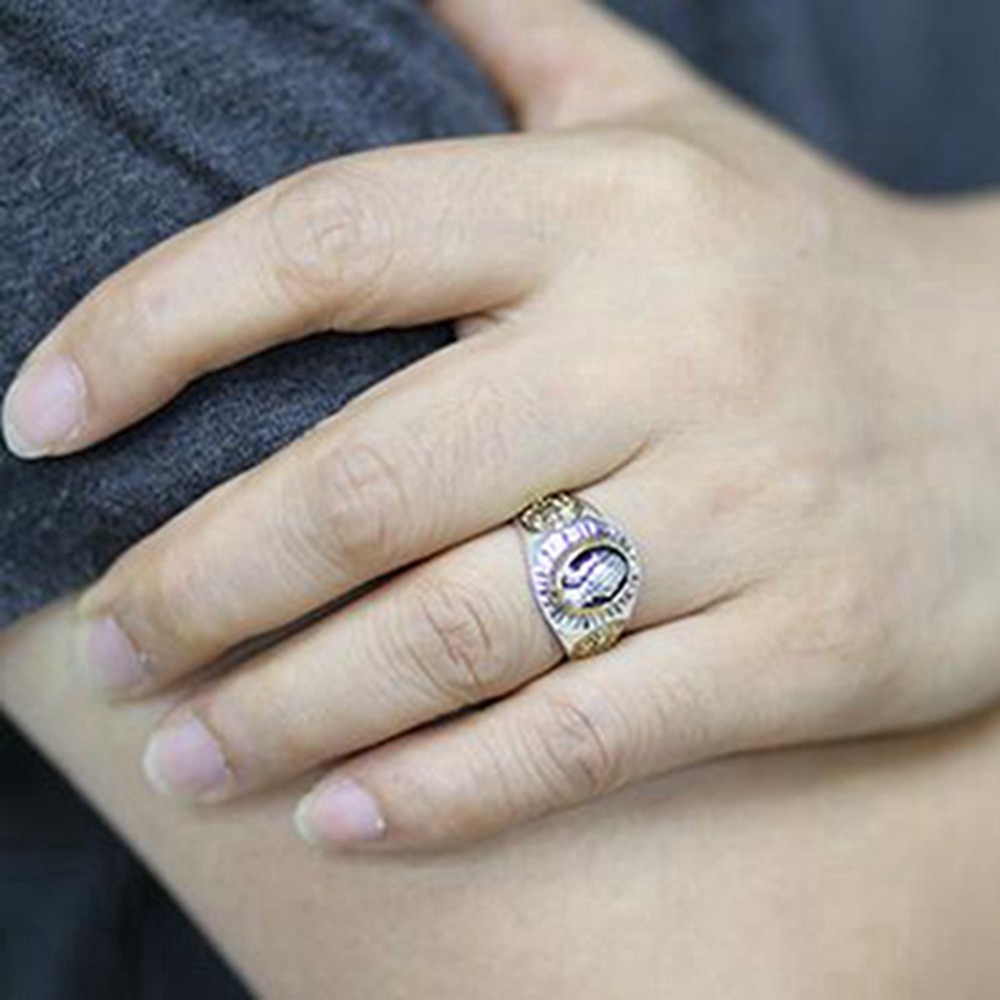 Gothic Prayer Hands Ring Two-tone, Lucky Ring Aksesoris Perhiasan Punk Pria Dan Wanita