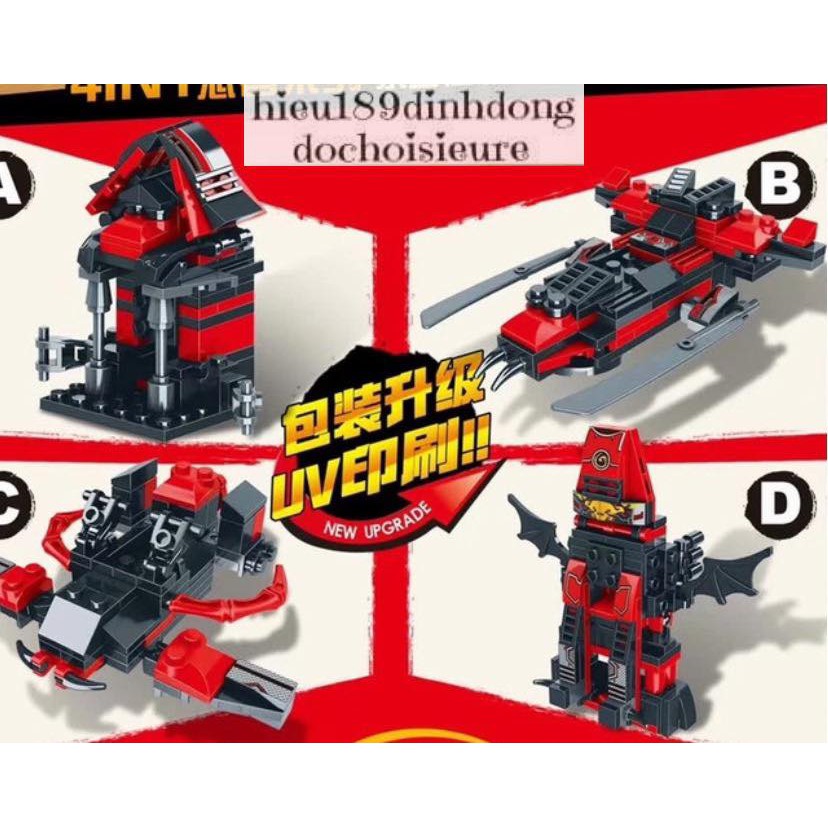 Lắp ráp xếp hình Not Lego lepin 06097, LB550 : Robot ninja samurai X(4in1) 425+ mảnh