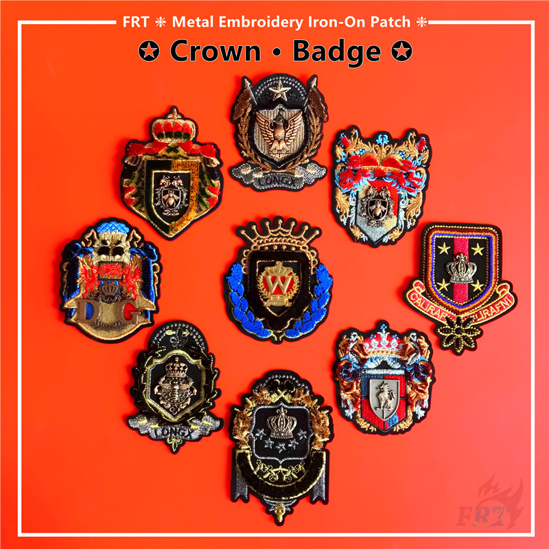 ☸ Vương miện • huy hiệu kim loại thêu iron-on patch ☸ 1pc luxury vintage eagle bee diy may on iron on badges patch