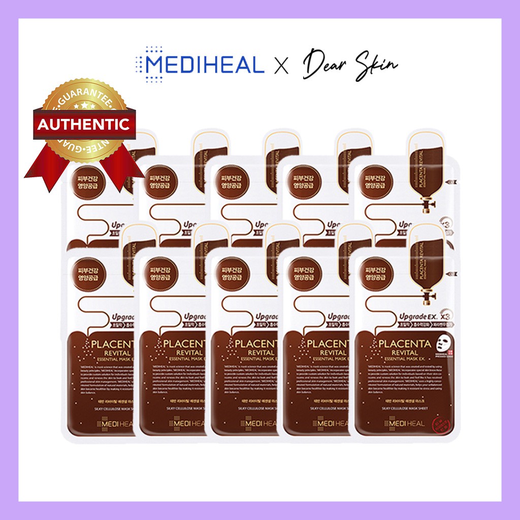 Hộp Mặt nạ Mediheal Placenta Revital Essential Mask  Nhau Thai Cừu Phục Hồi Da Mediheal  - 10 Miếng