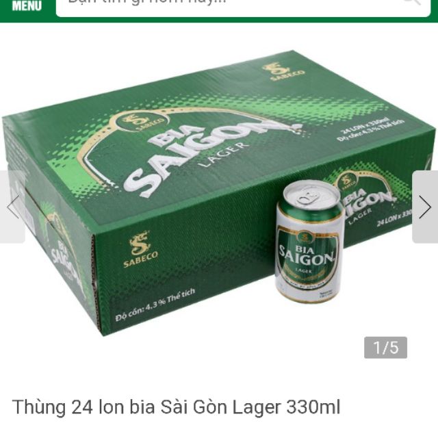 Bia sài gòn xanh thùng 24lon