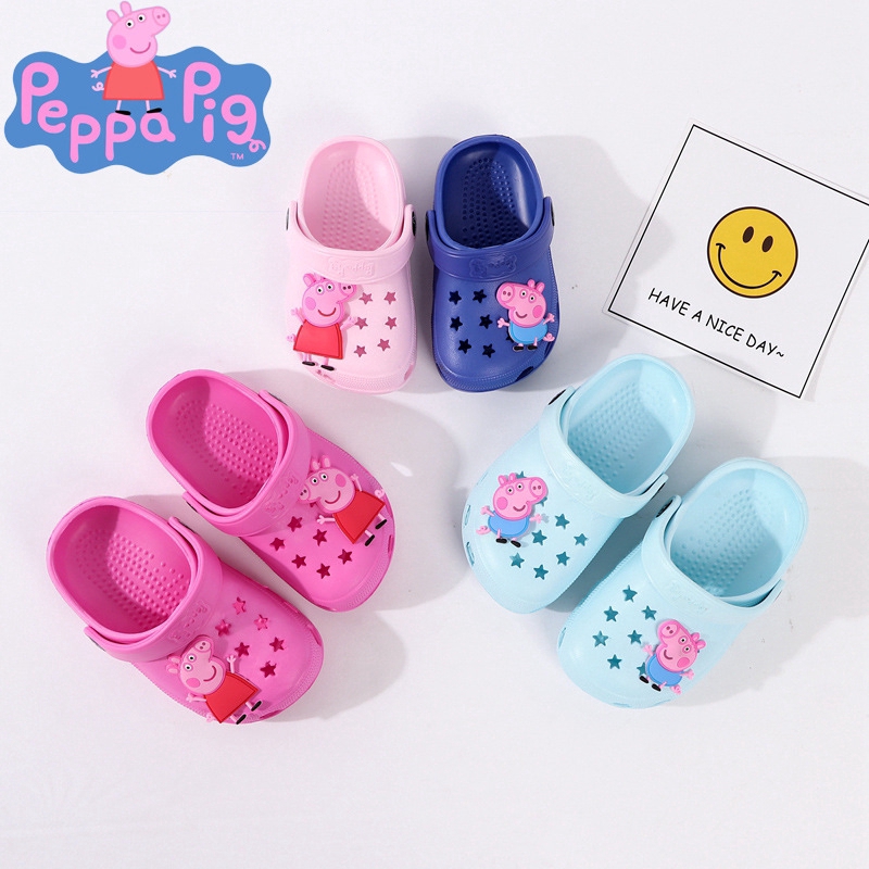 Dép trẻ em đế mềm chống trượt trang trí heo Peppa dễ thương AYUER