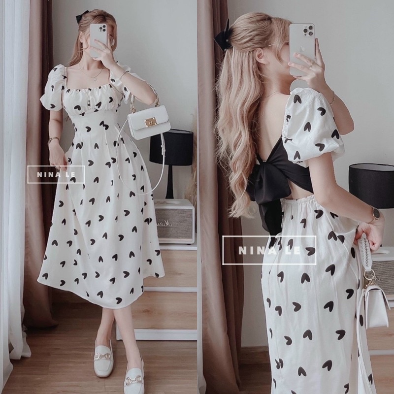 ĐẦM MIDI CỔ U NƠ LƯNG