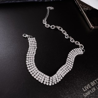 Vòng cổ choker bản 4 dây đá