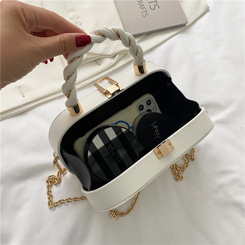 Túi cốp nữ đẹp cầm tay đeo chéo da mềm phối quai xách tay đi tiệc đi chơi siêu sang DC49