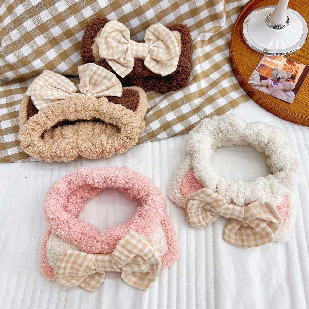 Băng Đô Cài Tóc Phối Lông Co Giãn Họa Tiết Hoạt Hình 15H Cho Nữ