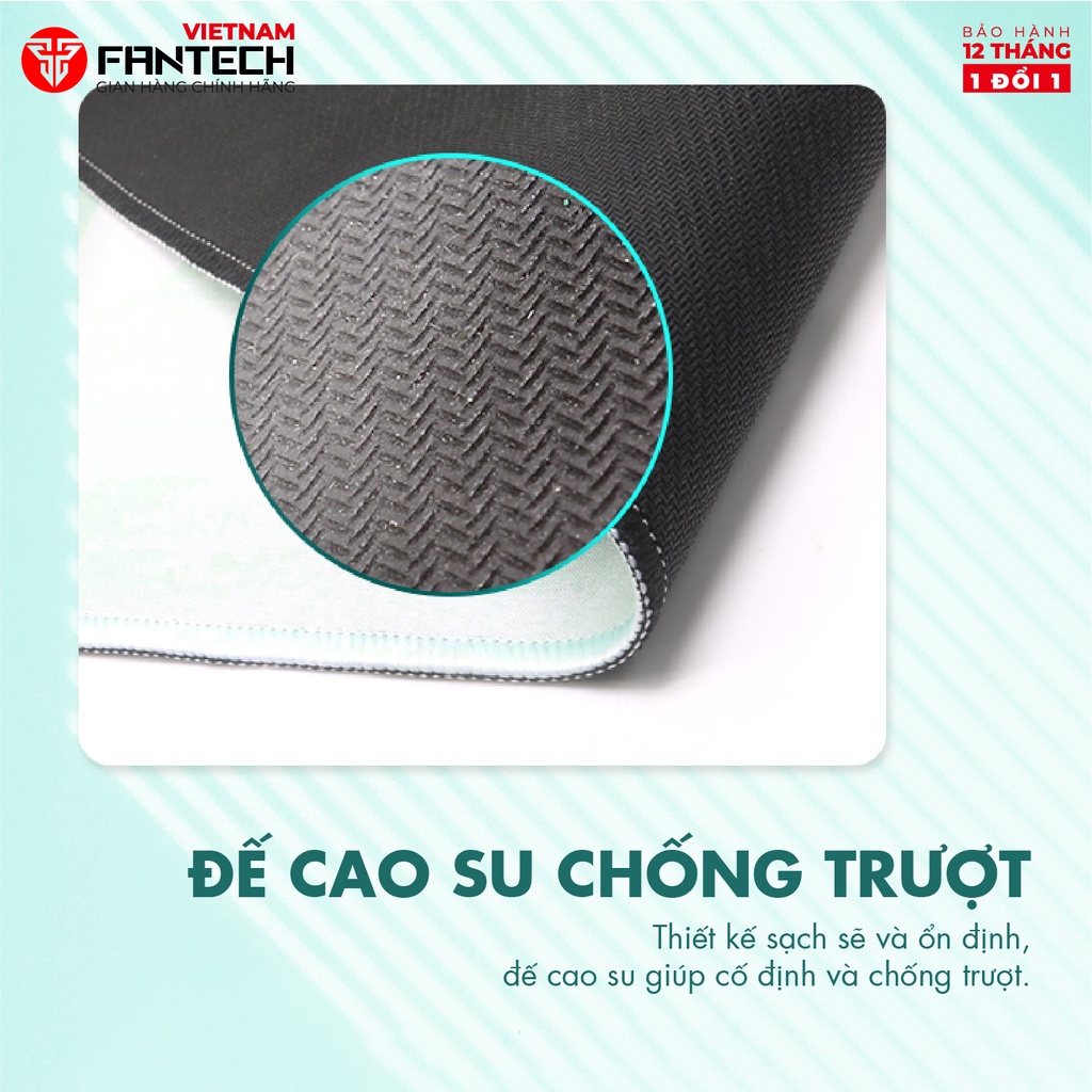 Miếng lót chuột Gaming FANTECH MP904 MINT EDITION Đế cao su tự nhiên, đế chống trượt - Hãng chính hãng - Bảo hành 12 thá