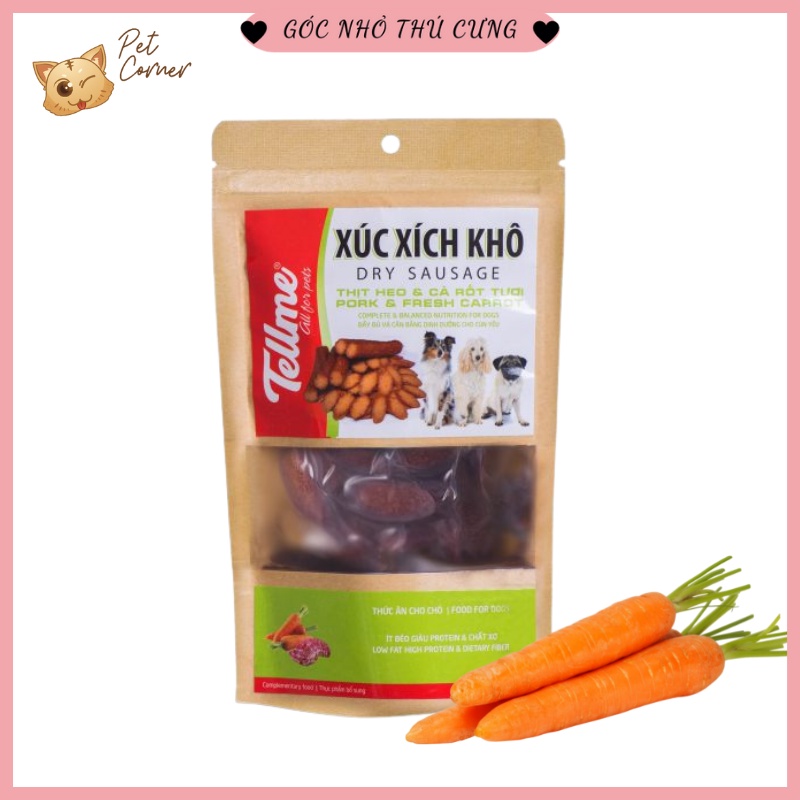 Xúc xích khô Tellme cắt lát cho chó - Đồ ăn vặt cho thú cưng (70g)