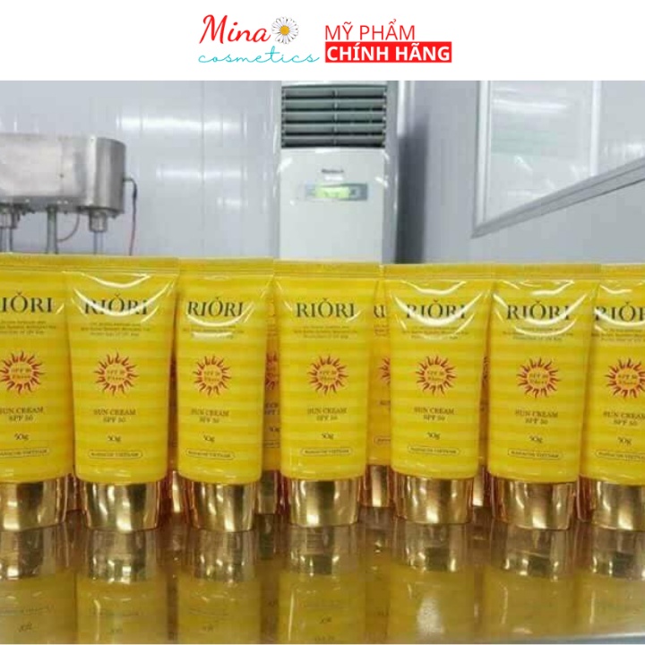 Kem Chống Nắng Nâng Tone Da RIORI Sun Cream SPF50/ PA+++ 50g - Chống Nắng, Dưỡng Da Mền Mịn, Ngăn Ngừa Lão Hóa