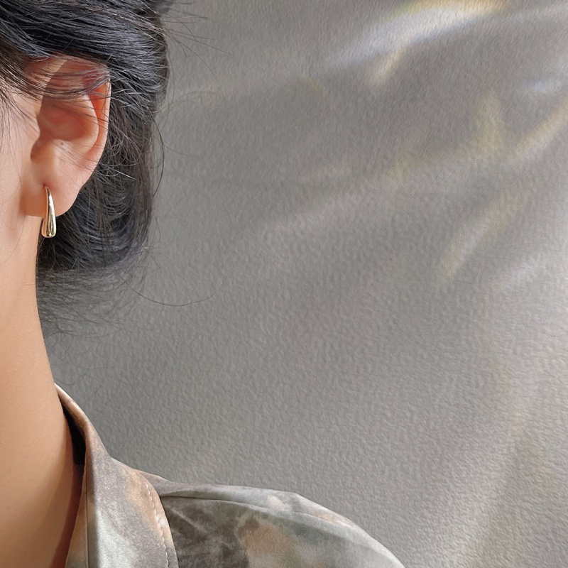 Bông Tai Mạ Vàng 14K Hình Giọt Nước Đơn Giản Thời Trang Cho Nữ