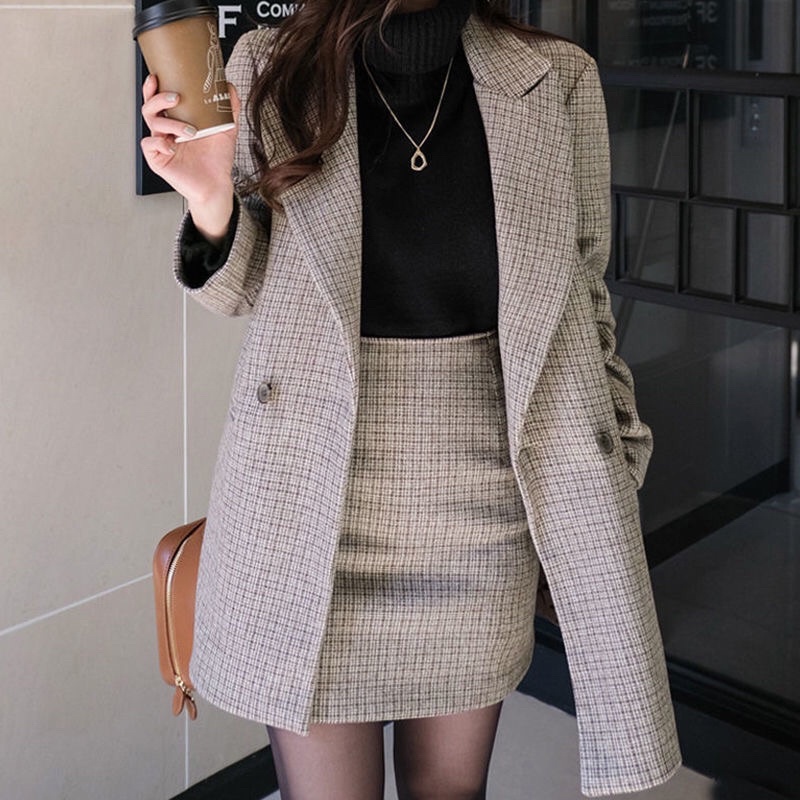 Set Đồ Áo Khoác Blazer Nữ +Chân Váy Phong Cách Hàn Quốc Mẫu Mới Đẹp Mã RB01