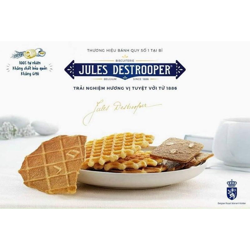 Bánh Quy Jules Destrooper Butter Waffles Pockets 108g nhập khẩu Bỉ