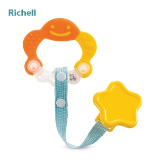 Xúc xắc gặm nướu Richell tròn có dây đeo