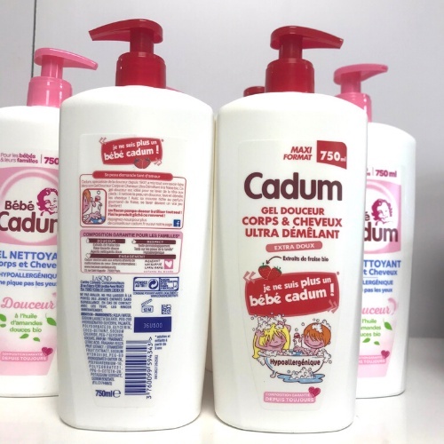 Sữa tắm gội toàn thân Cadum top to toe bath and shower cho trẻ sơ sinh và trẻ trên 1 tuổi 750ml (Pháp)