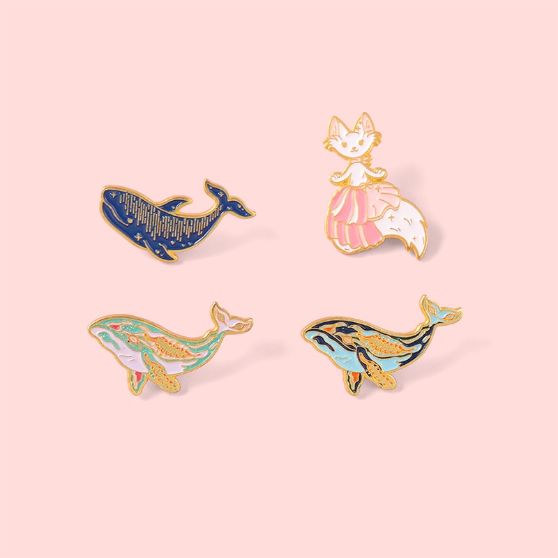Ghim cài áo QIHE JEWELRY hình động vật biển hoạt hình dễ thương