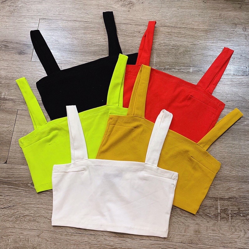 Áo croptop hai dây chất thun zip cực kì cá tính kèm ảnh thật