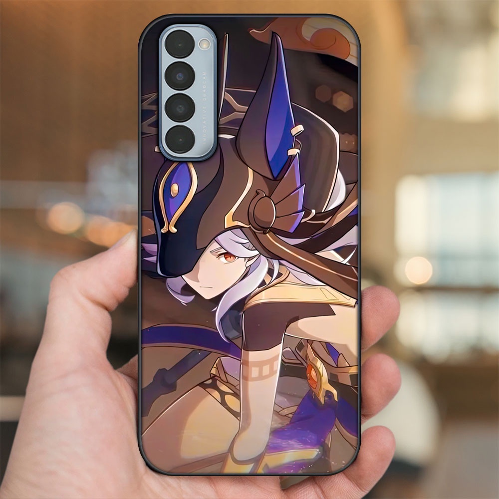 Ốp lưng Oppo Reno 4 Pro viền đen in hình Cyno Genshin Impact