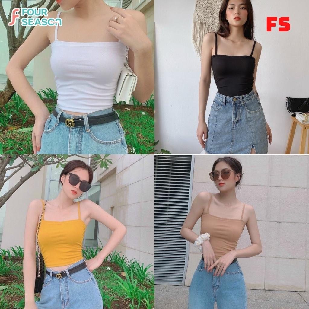 Áo croptop hai dây ACT11 4S áo thun nữ dáng ôm body quyến rủ