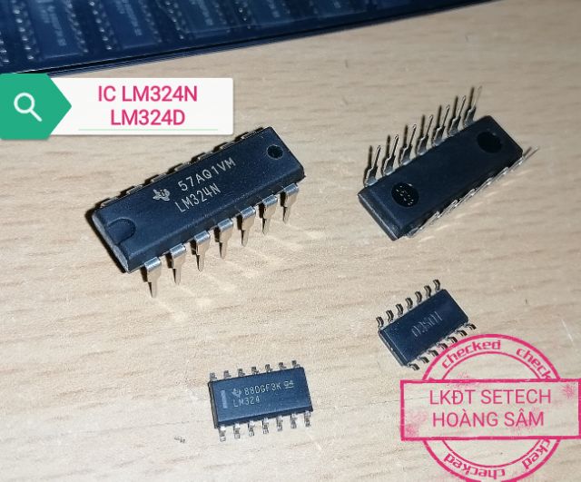 LM324 IC tương tự OPAmps chính hãng TI chân cắm DIP(14),chân dán SOIC(14)