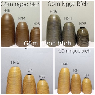 Bình hoa lọ hoa giáng chuông - gốm bát tràng - gốm ngọc bích