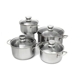 Bộ nồi 4 cái - 3 đáy nắp kính fivestar fs08cg