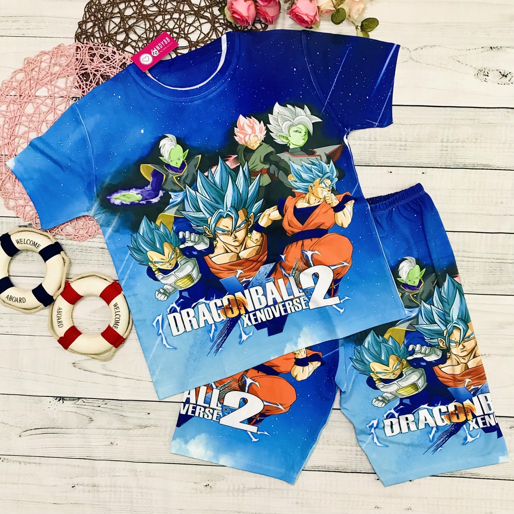 Đồ bộ thun lạnh hình Songoku Bảy viên ngọc rồng Dragon Ball bé trai vải đẹp