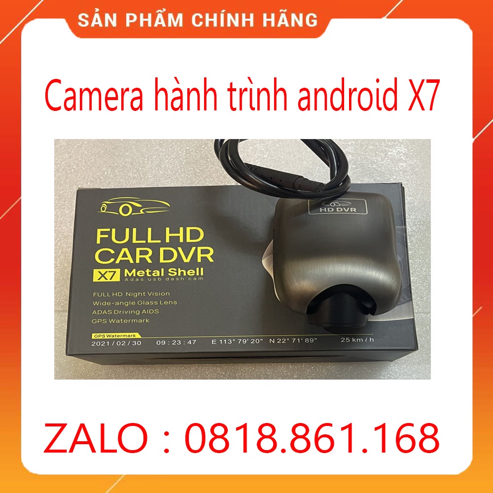 Camera Hành Trình Ô Tô Chính Hãng X7 , Full HD 1080p, Tích Hợp Màn Hình Android - Cổng USB