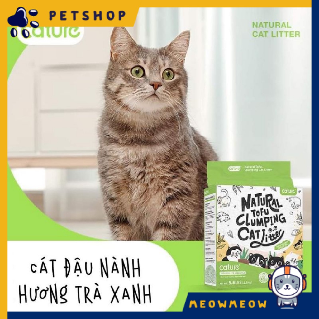 Cát đậu nành cho mèo Cature Natural | Túi 5.5L ~ 2.5KG | Cát vệ sinh cho mèo Cature thành phần hữu cơ an toàn.