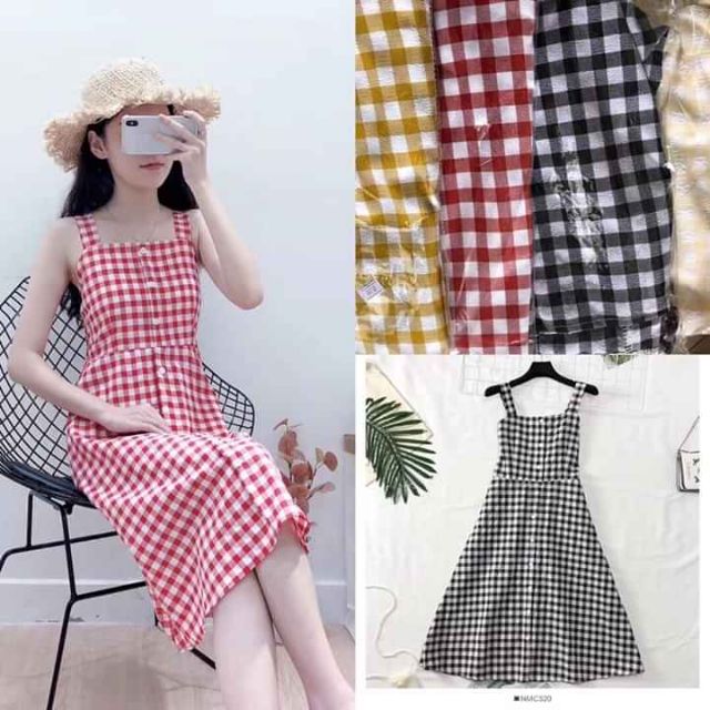 Váy sọc kẻ ngang hở vai