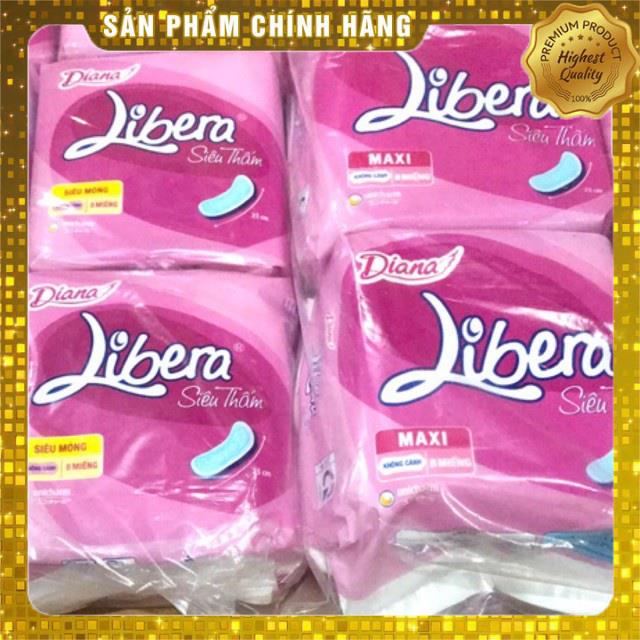 Gói Băng Vệ Sinh Libera Siêu Mỏng/ Maxi Không Cánh 8 miếng
