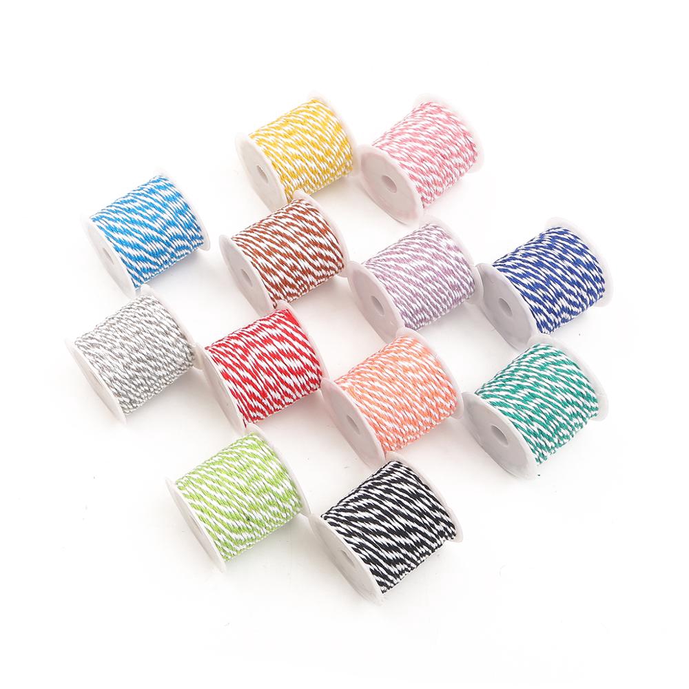 Cuộn dây thừng đôi cotton hai màu 10m dùng làm đồ thủ công trang trí nội thất