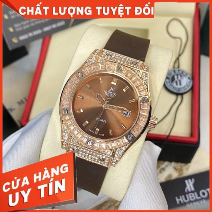 [Siêu Phẩm 2021] Đồng hồ nữ Hublot máy pin size 36 đính viền đá dây silicon- Bảo hành 12 tháng | BigBuy360 - bigbuy360.vn