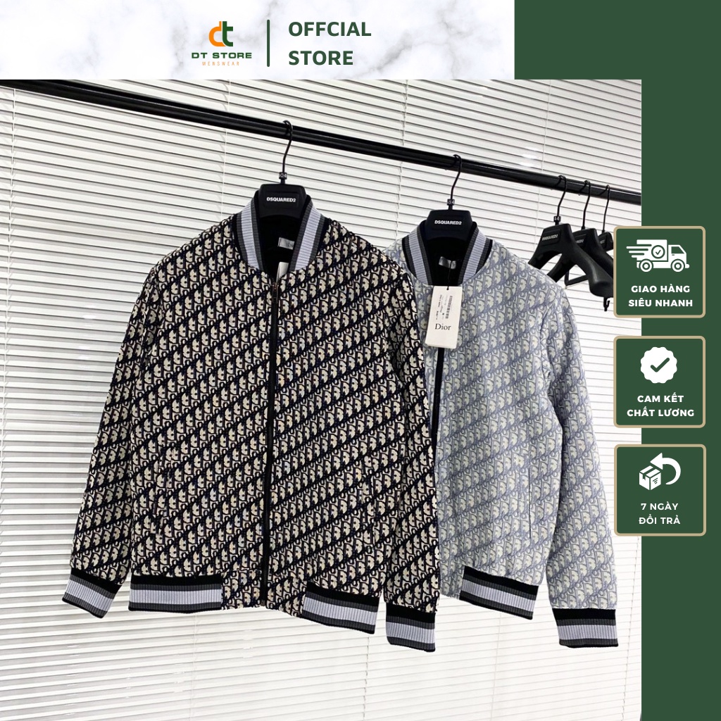 Áo Khoác Bomber Nam Di.or Phối Họa Tiết Dập Vân - Áo Khoác Bomber Di.or Cao Cấp Dành Cho Nam DT STORE MENWEAR