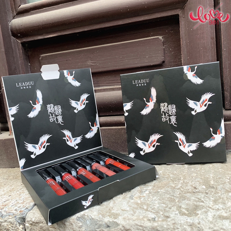 [Hàng mới về] Set 5 Thỏi Son Kem Màu Lì In Hình Chim Hồng Hạc Phong Cách Trung Hoa Thích Hợp Cho Sinh Viên | BigBuy360 - bigbuy360.vn