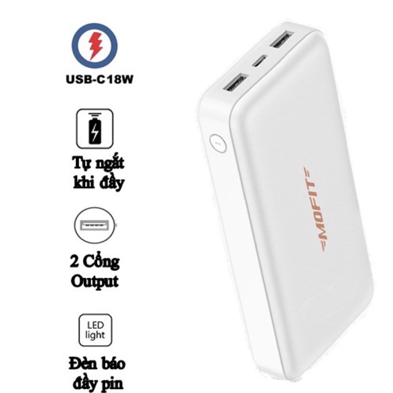 Pin sạc dự phòng MOFIT MF2P 20000 mAh sạc nhanh PD QC 3.0 18W