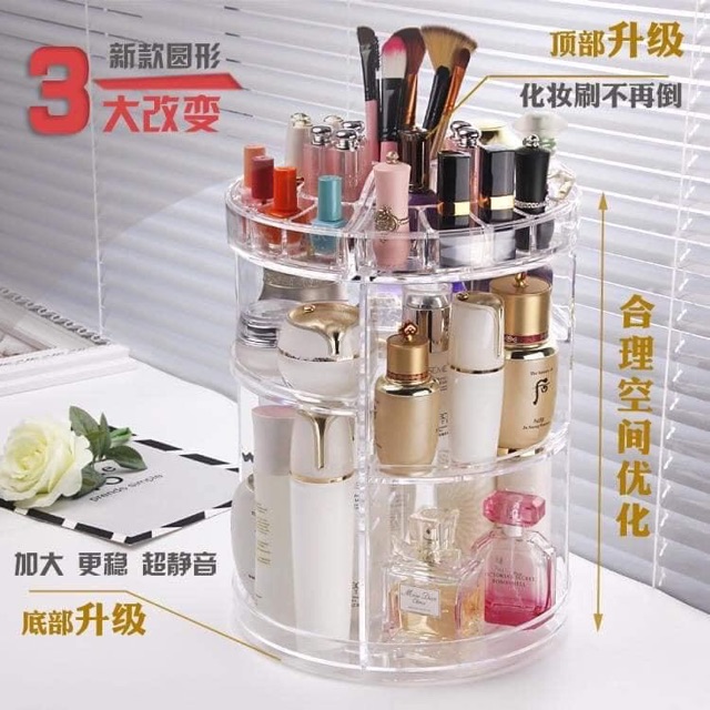 Kệ mĩ phẩm xoay 360 độ siêu tiện ích , cao cấp để bàn