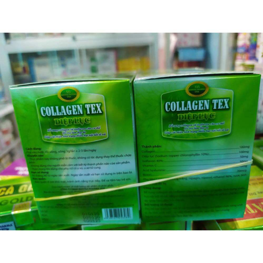 Collagen Tex diệp lục thiên nhiên, đẹp da sáng da, chống lão hóa, mờ thâm , hương vị thơm ngon, có mùi thơm của trà | BigBuy360 - bigbuy360.vn