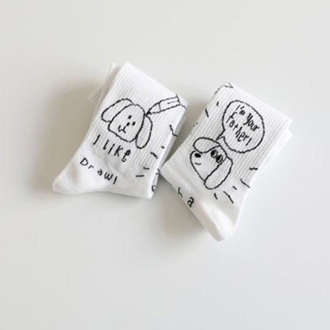 Vớ Trắng Cổ Vừa In Họa Tiết Hoạt Hình Phong Cách Nhật Bản Hàn Quốc Dễ Thương Thời Trang Cho Nữ
