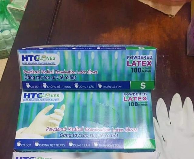 Găng tay y tế latex các hãng vglove, HTC, topcare, cimax