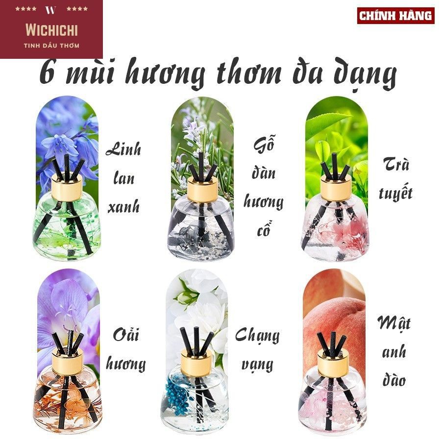 Tinh dầu để xe ô tô Wichichi 120ml, nước hoa xe ô tô có que gỗ khuếch tán tạo mùi hương cho xe hơi khử mùi cho xe ô tô