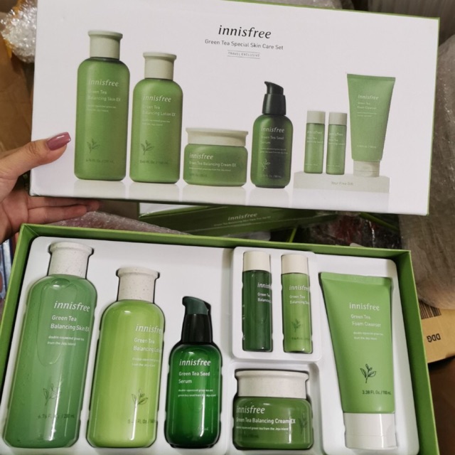 BỘ DƯỠNG TRÀ XANH 7 MÓN INNISFREE GREEN TEA BALANCING SPECIAL SKIN CARE EX