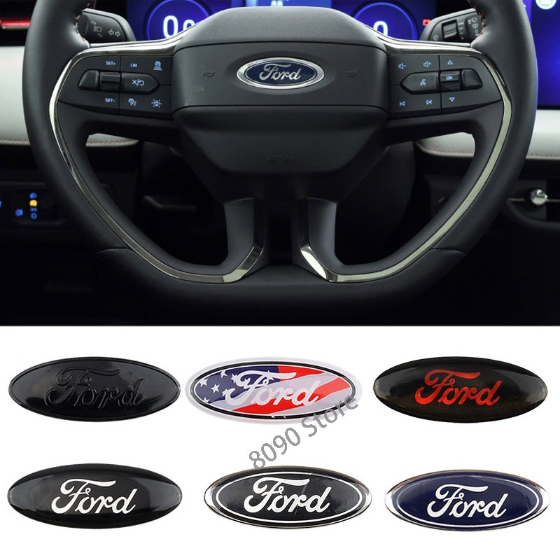 Miếng Dán Logo 58x22mm Trang Trí Vô Lăng Xe Hơi Ford Territory Ecosport Everest Shelby