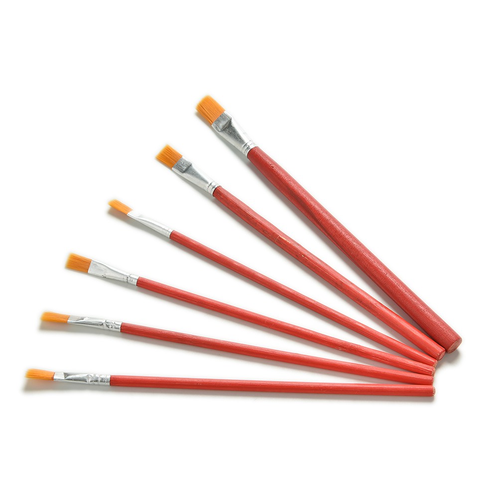 (Hàng Mới Về) Set 6 Cọ Vẽ Màu Nước Sợi Nylon Tiện Dụng