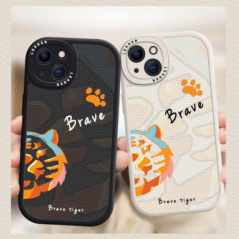 Ốp Điện Thoại Tpu Dẻo In Hình Vẽ Graffiti Hổ Dũng Cảm Màu Cho iPhone 13 / 12 / 11 Promax iPhone 6 / 7 / 8 Plus / X / XR / Xs Max